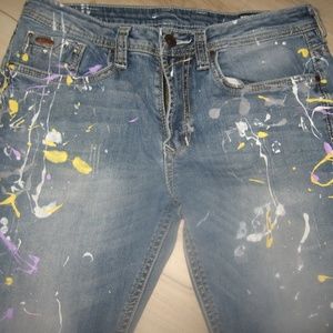 Buffalo David Button Paint Splatter Jeans 32